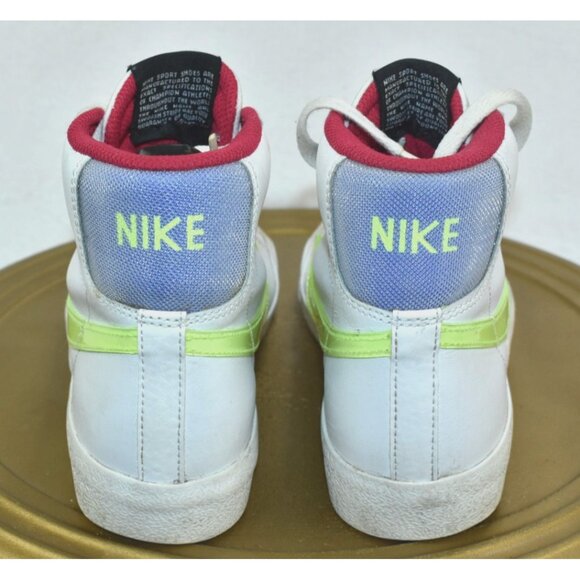 Nike Blazer Mid '77 GS Youth Shoes Size 4.5Y White Mystic Hibiscus Sneakers - Picture 4 of 10